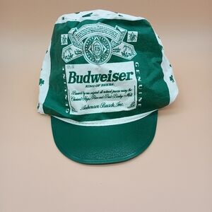 Vintage Budweiser Beer Shamrock St. Patrick's Day Painters Hat Adult Men 7" tall